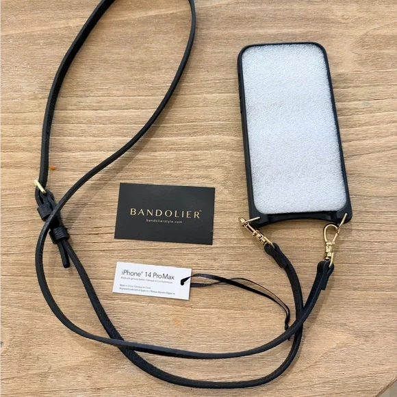 Bandolier Black Leather iPhone Case 14 ProMax - Picture 3 of 3